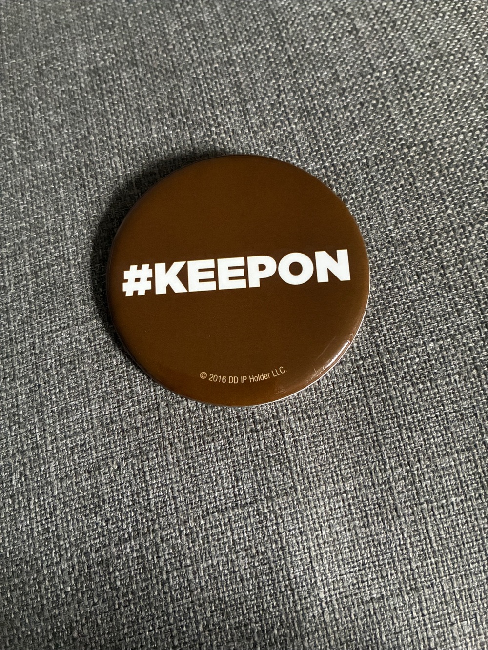 #KEEPON Brown Pinback Button